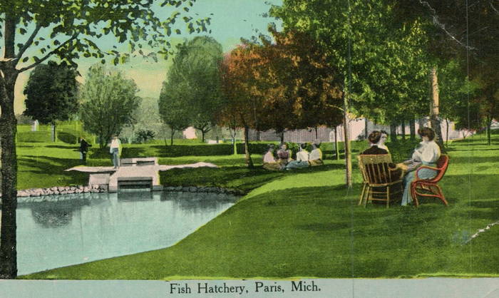 Paris Fish Hatchery - Old Postcard View (newer photo)